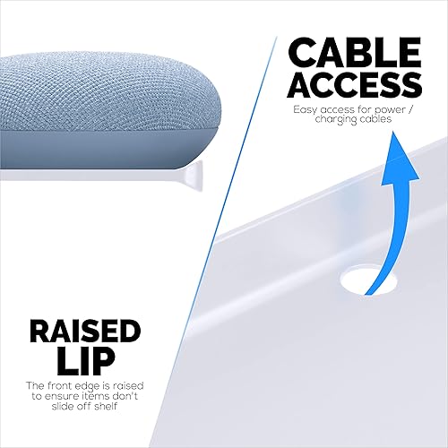 Miniatura 5 de BRAINWAVZ Paquete de 2 estantes flotantes de pared de metal de 12 pulgadas para libros, organizador, altavoces, plantas, cámaras, libros, exhibición