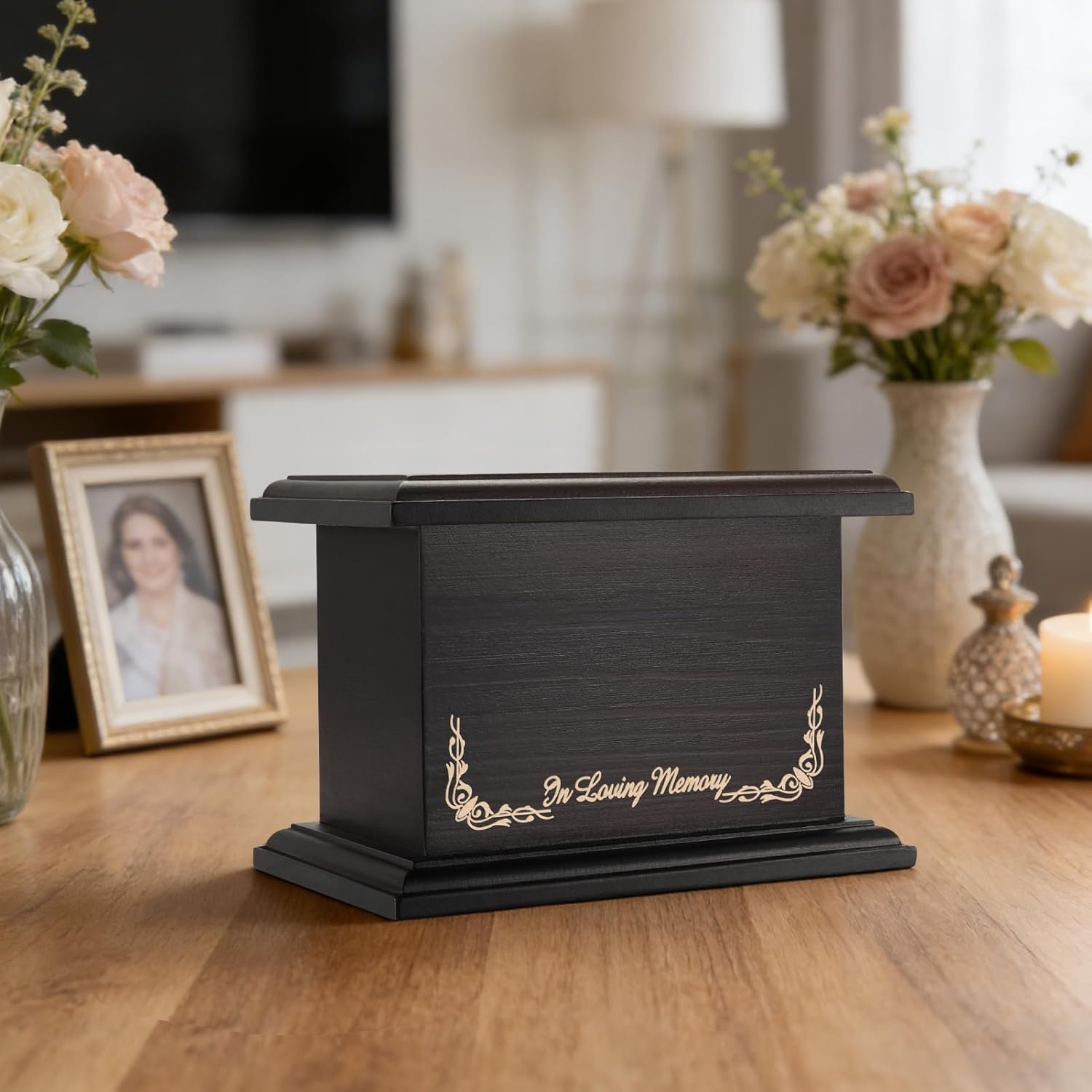 SOITIS Cremation Urns for Human Ashes 3.94 Inches Small Urn for Human Ashes Keepsake Wooden Box Funeral Mini Casket for Ashes Burial Urn for Women Men Memorial Small Size Urns Box - Image 7