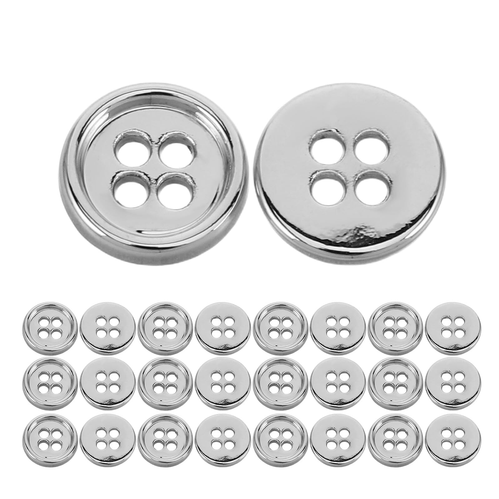 Boutons ronds en alliage pour couture de chemises et vestes lot de 100 pièces argentées