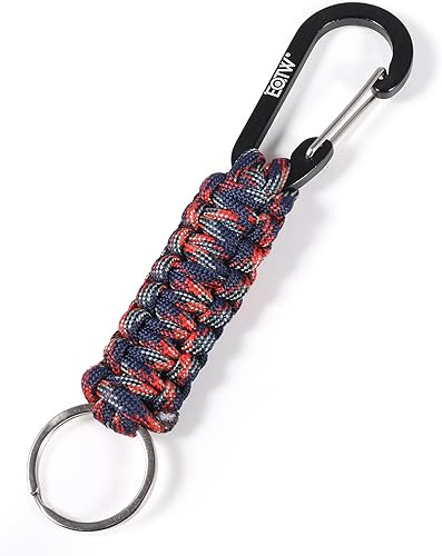 Miniatura 23 de EOTW Llavero con mosquetón, llavero de paracord con clip pequeño de aluminio en forma de D para camping, senderismo, pesca o como organizador