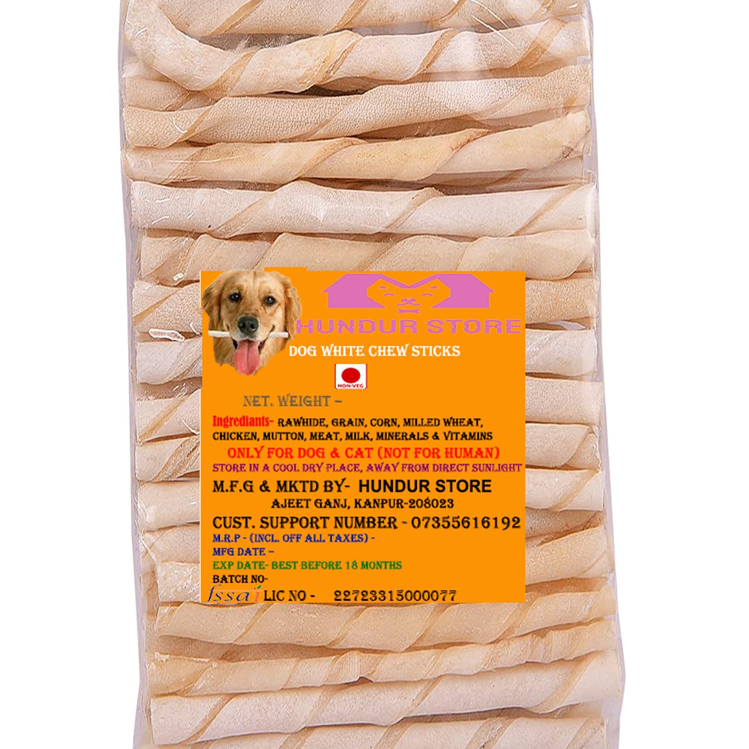Hundur Store Twisted Rawhide Protien White Chew Sticks Treat Dog Food Treat for Puppy Puppies Pet Cat Highly Protein & Nutritional & Digestible (30) (B0D12FGWXD) Amazon Price History, Amazon Price Tracker