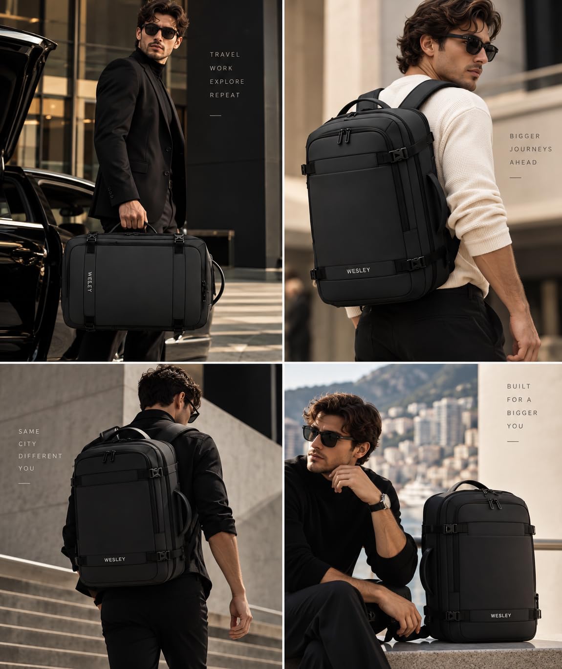 Wesley Laptop Backpack - Expandable Travel Carry On -3