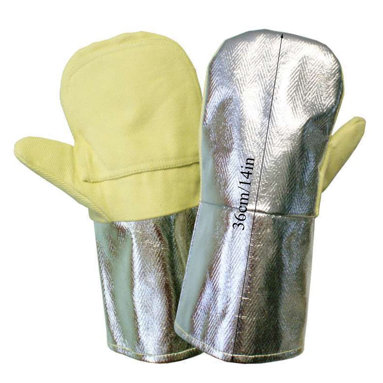 PiWine Gartenhandschuhe, schnittfeste Handschuhe, feuerfeste Handschuhe, 700 ℃ hochtemperaturbeständige Handschuhe, 14-Zoll-Schweißhandschuhe for Metallurgie, Herd, Grill und andere Zwecke