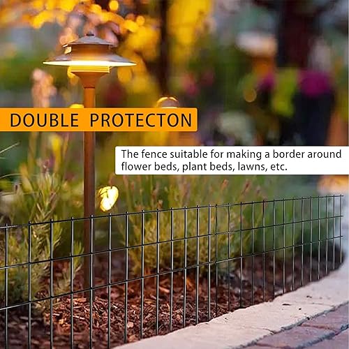 Miniatura 6 de Valla de Barrera de Animales para Jardín 11.4 m(L)×38.1 cm(H), 15 Paneles Valla sin Excavación, Barrera Subterránea para Decks, Valla de Barrera