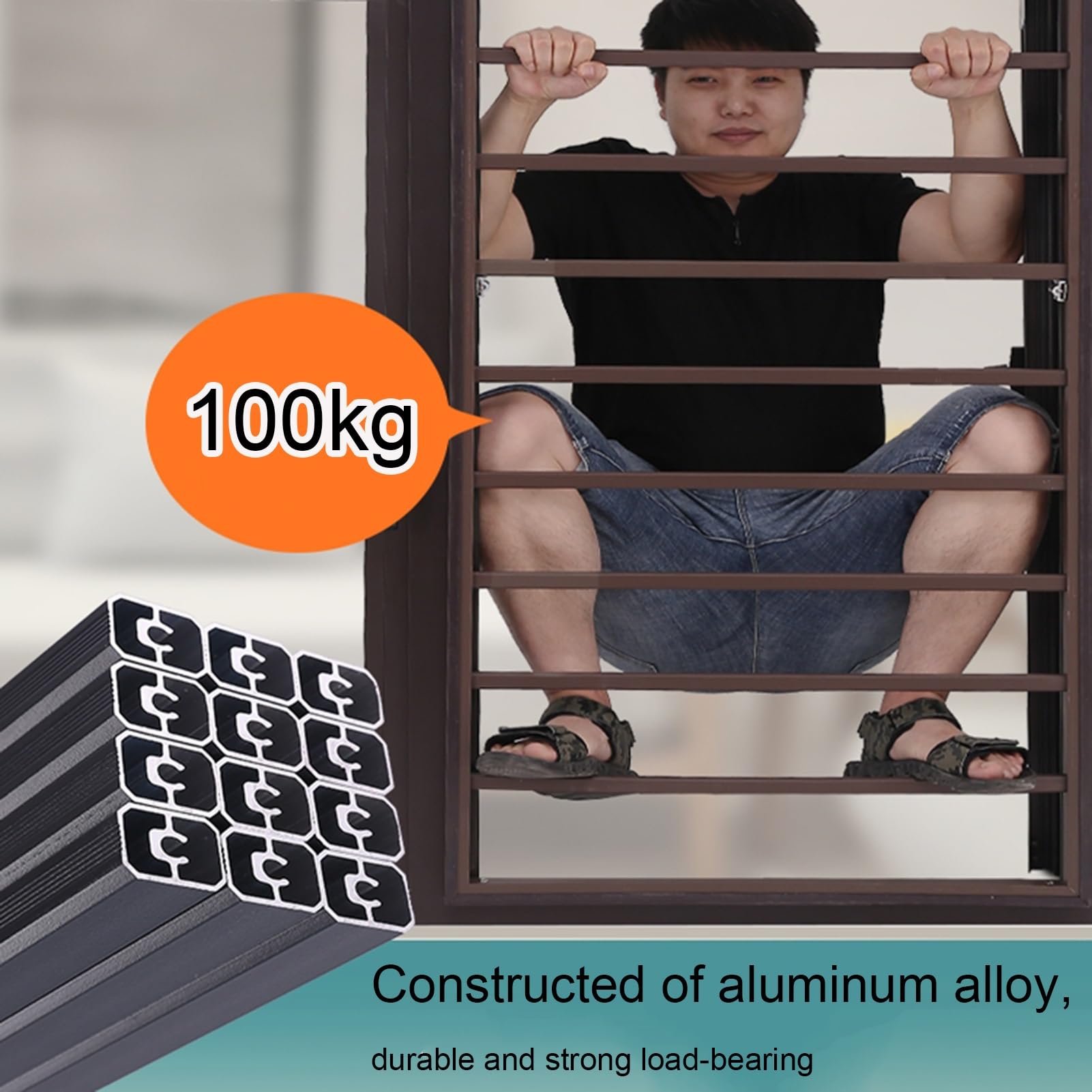Protectores de seguridad para ventanas, barras ajustables para prevención de caídas infantiles para el hogar y la sala de estar