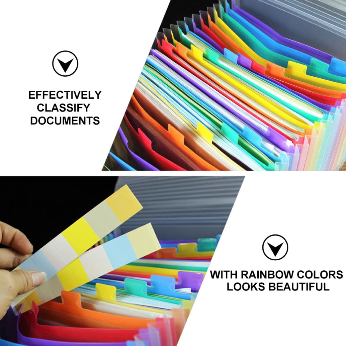 BETOOKY Carpeta de Documentos A4 Múltiples Capas y Bolsillos, Organizador Extensible de Plástico Diseño de Cierre para Archivo Diario y Estudiantil