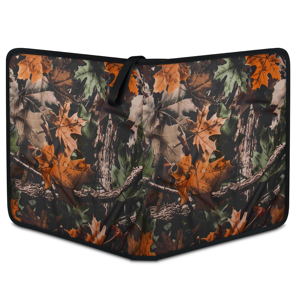 Raccoglitore per carte collezionabili con 4 tasche, motivo albero della foresta, motivo mimetico, con foglie mimetiche, con maniche rimovibili, impermeabile, con cerniera, 50 pagine, capacità 400