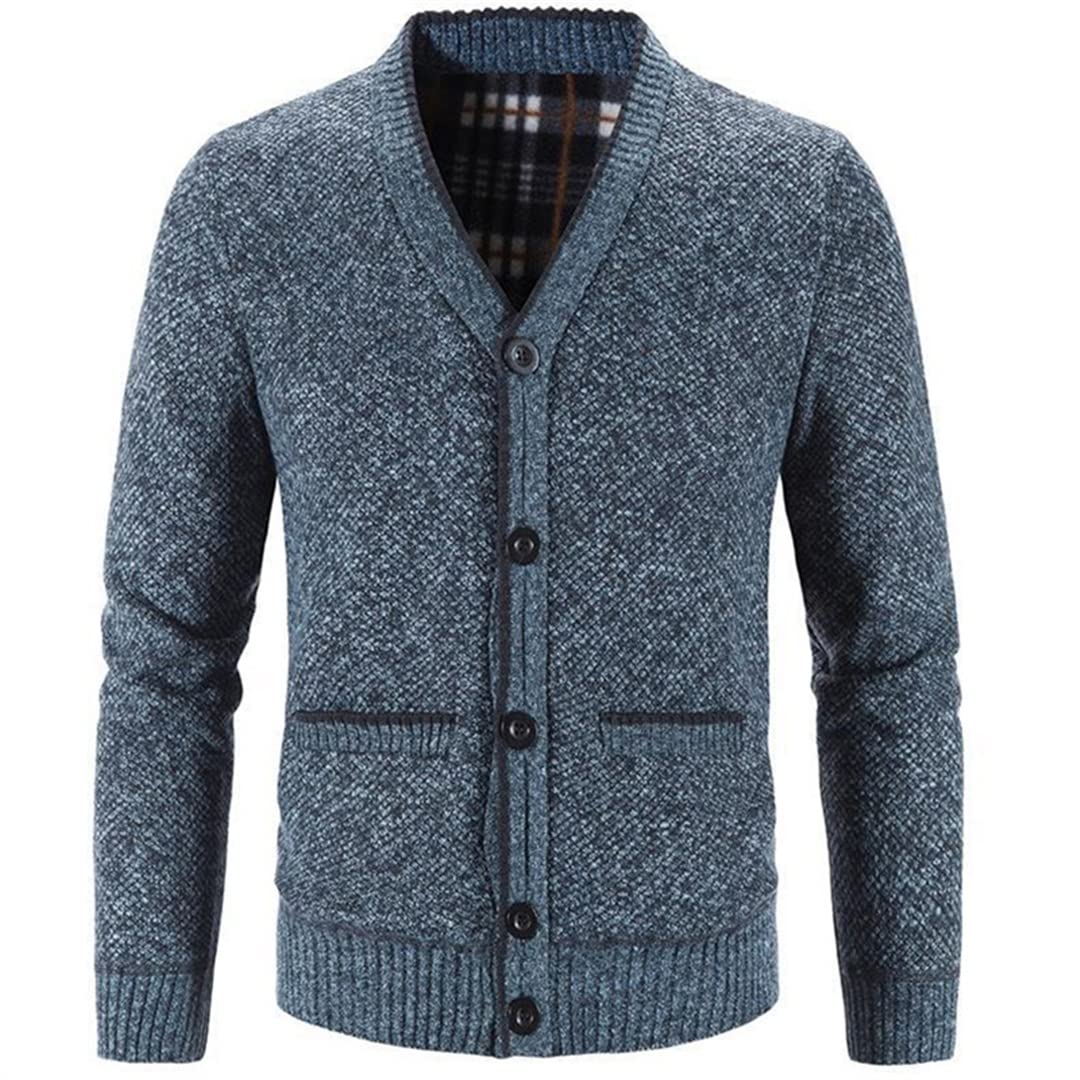 Vogrtcc Hombres Invierno Más Grueso De Punto Cardigan Suéteres Slim Fit Suéter Chaquetas Abrigos
