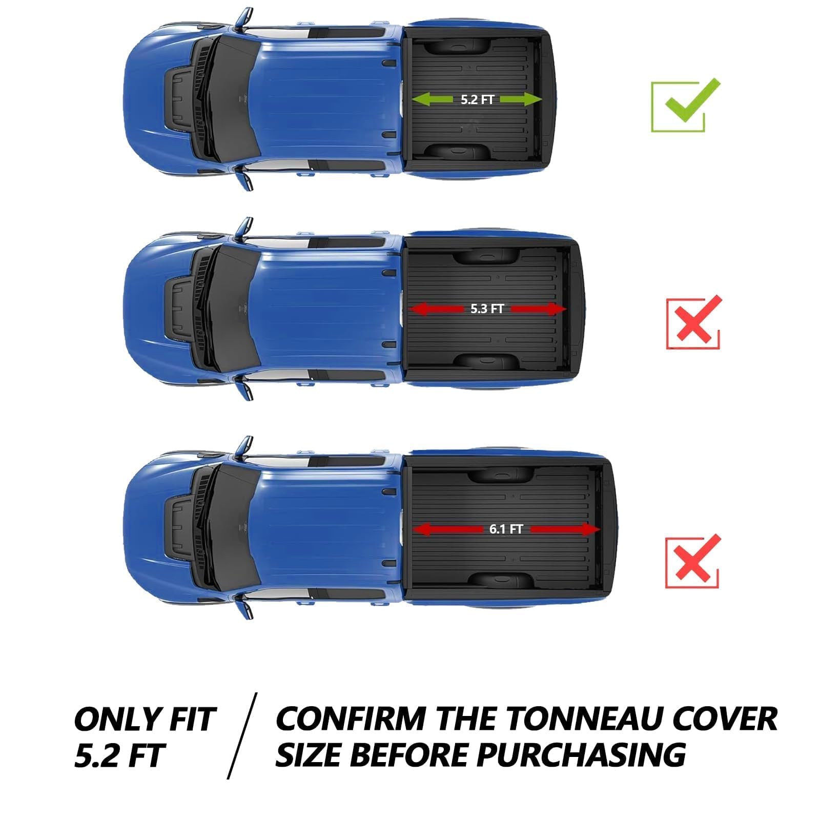 TOMOKA Soft Tri-fold Truck Bed Tonneau Cover Fits for 2015-2025 Chevy Colorado GMC Canyon Bed 5.2 FT (62