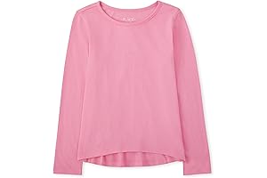 Girls' Pink High Low Basic Layering Tee