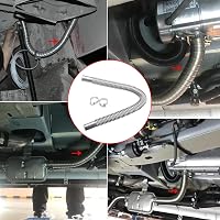TKSE 60cm Rozsdamentes Fűtőkályha Kipufogócső Két Bilinccsel 3