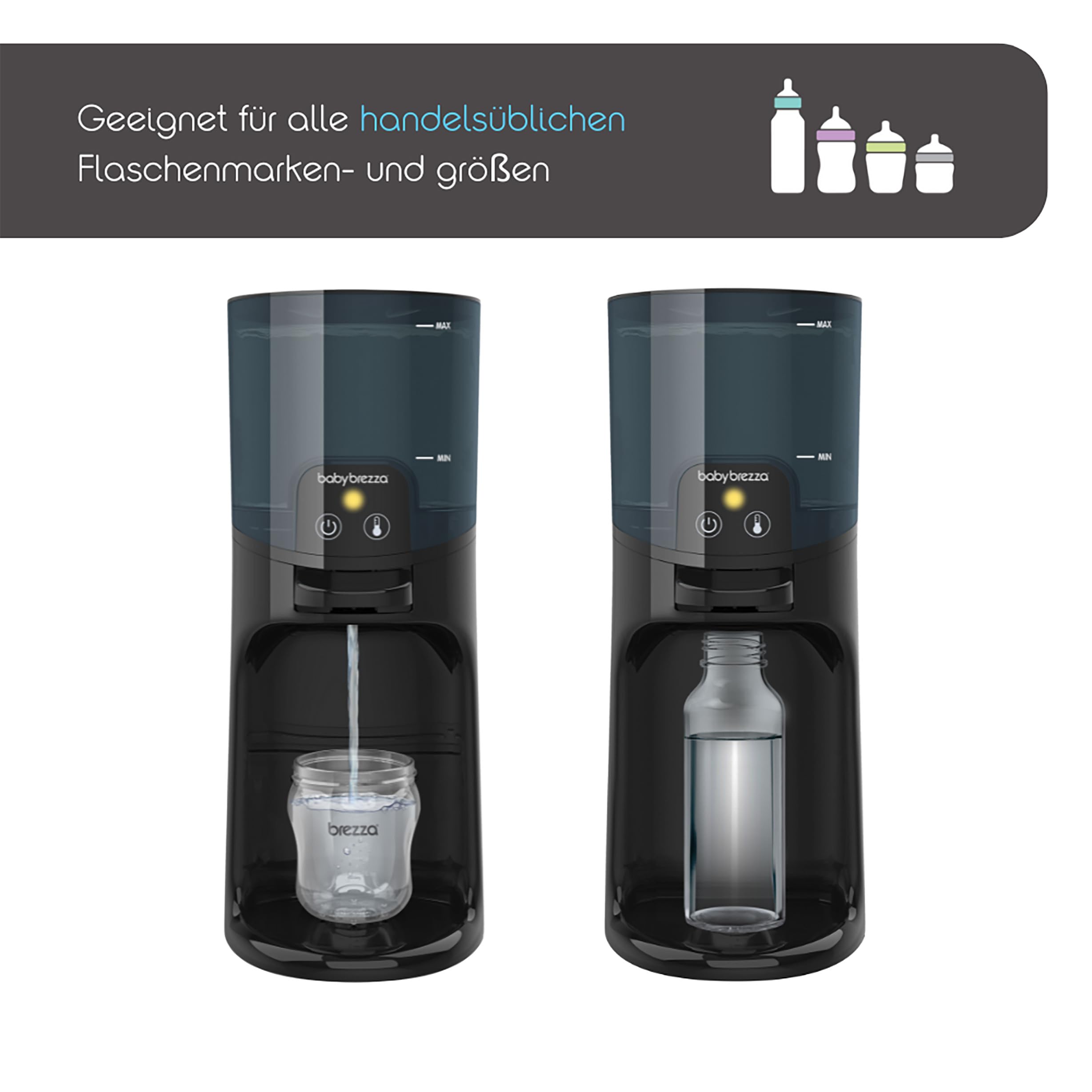 Baby Brezza Instant Water Warmer – podgrzewacz do butelek dla niemowląt, natychmiastowa ciepła woda do jedzenia dla niemowląt, 3 temperatury (22/37/40°C), idealny do karmienia nocnego i posiłków dla