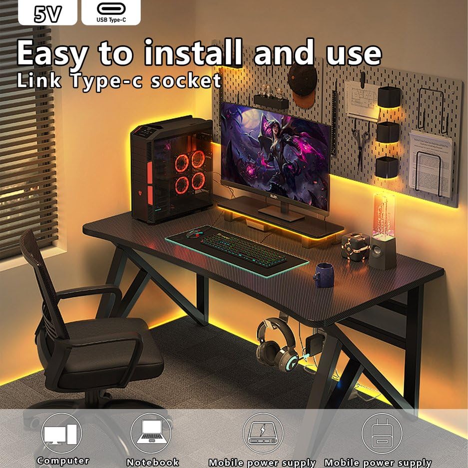 MDee?Type C COB Tape Light LED Strip 1.64ft/0.5m- Flexible 5mm Hidden DC 5V LED Tape with 320 LEDs/m for White (6000K) Lighting. Cuttable, Shapeable, Type C Powered. Ideal for Kitchen