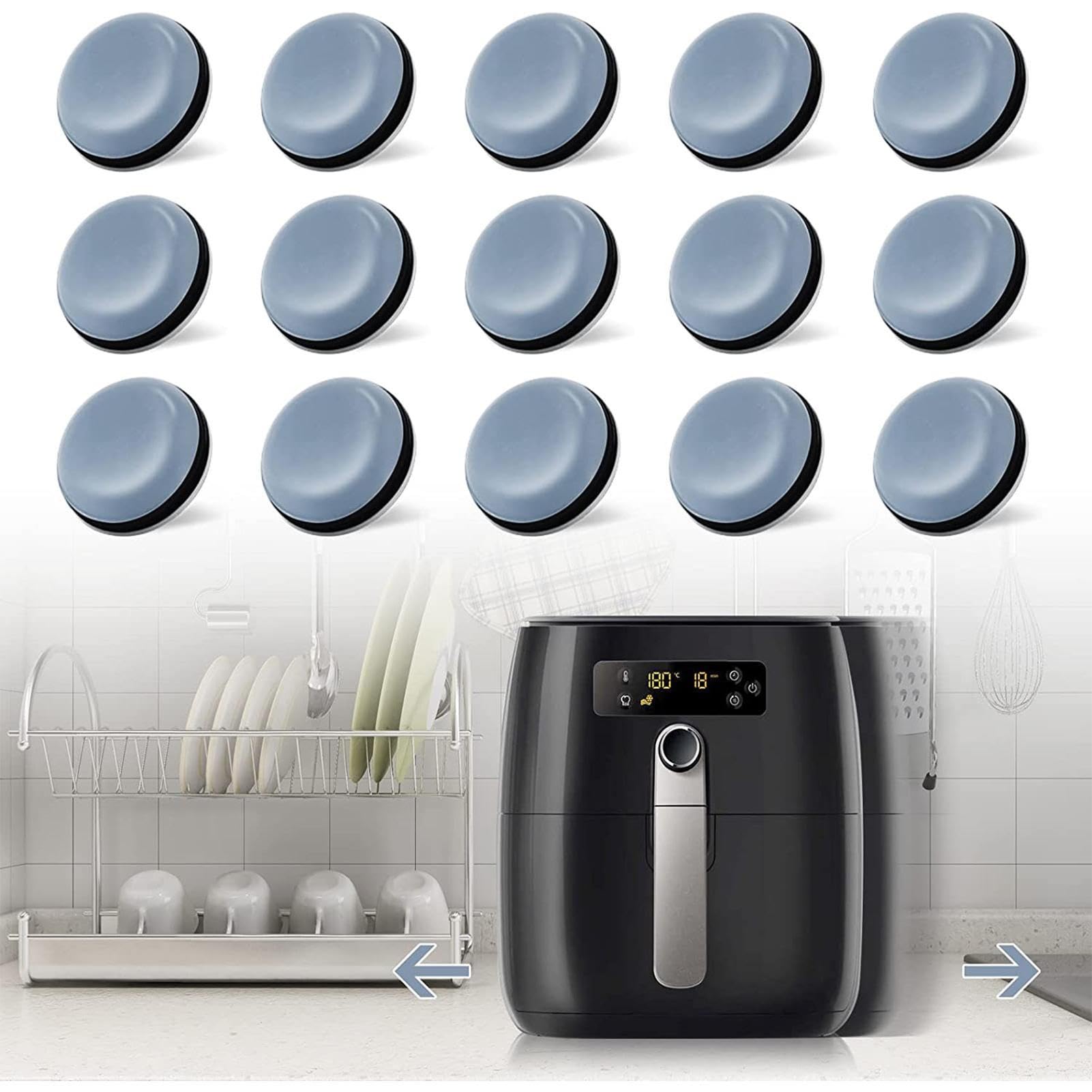 Gimocool 19Mm 24 Packs Sliding Tray For Kitchen Appliances, 24Pcs Self-Adhesive Diy Appliance Slider, Kitchen Appliance Sliders Appliance Slider For Air Fryers, Bread Machine, Coffee Makers, Blenders, Aid Mixer And Pot