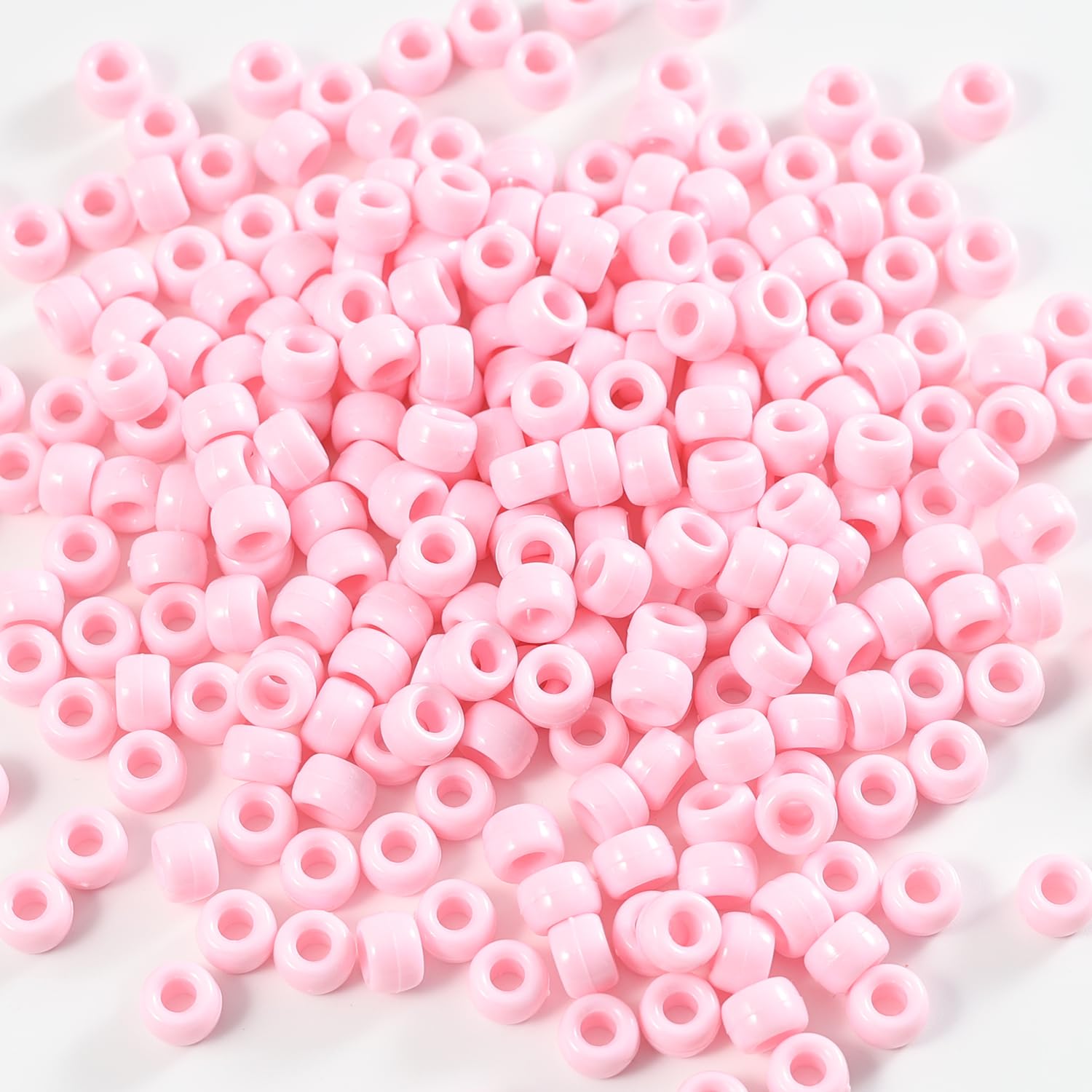 1000 Pcs Acrylic Pony Beads 6x9mm Bulk for Bracelet Necklace Jewelry Making Earring Hair Braiding Kandi Beads (Pink3)