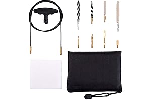 Professional .177 and .22 Air Rifle Cleaning Kit with Cotton Mops, Brushes, and Flexible Cable