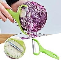 Vista 2 de 2 unids Herramientas de cocina Pelador de boca ancha Verduras Frutas Cuchillo de acero inoxidable Ralladores de repollo ensalada Patata Slicer