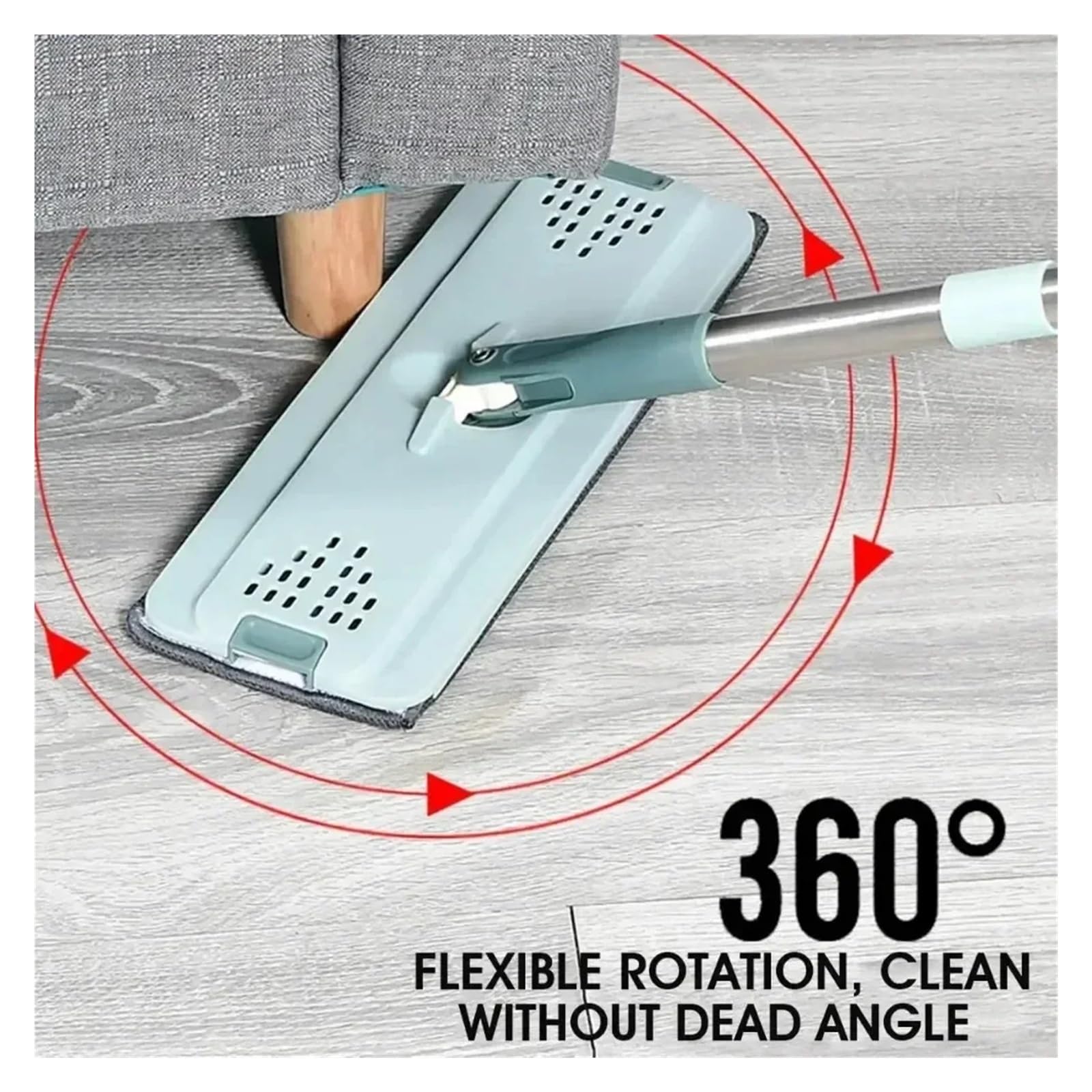 Trapeador Plano con Cubo y Cabezal de Fibra Ultrafina reemplazable for Limpieza de Pisos, cocinas, inodoros y Ventanas.(White)