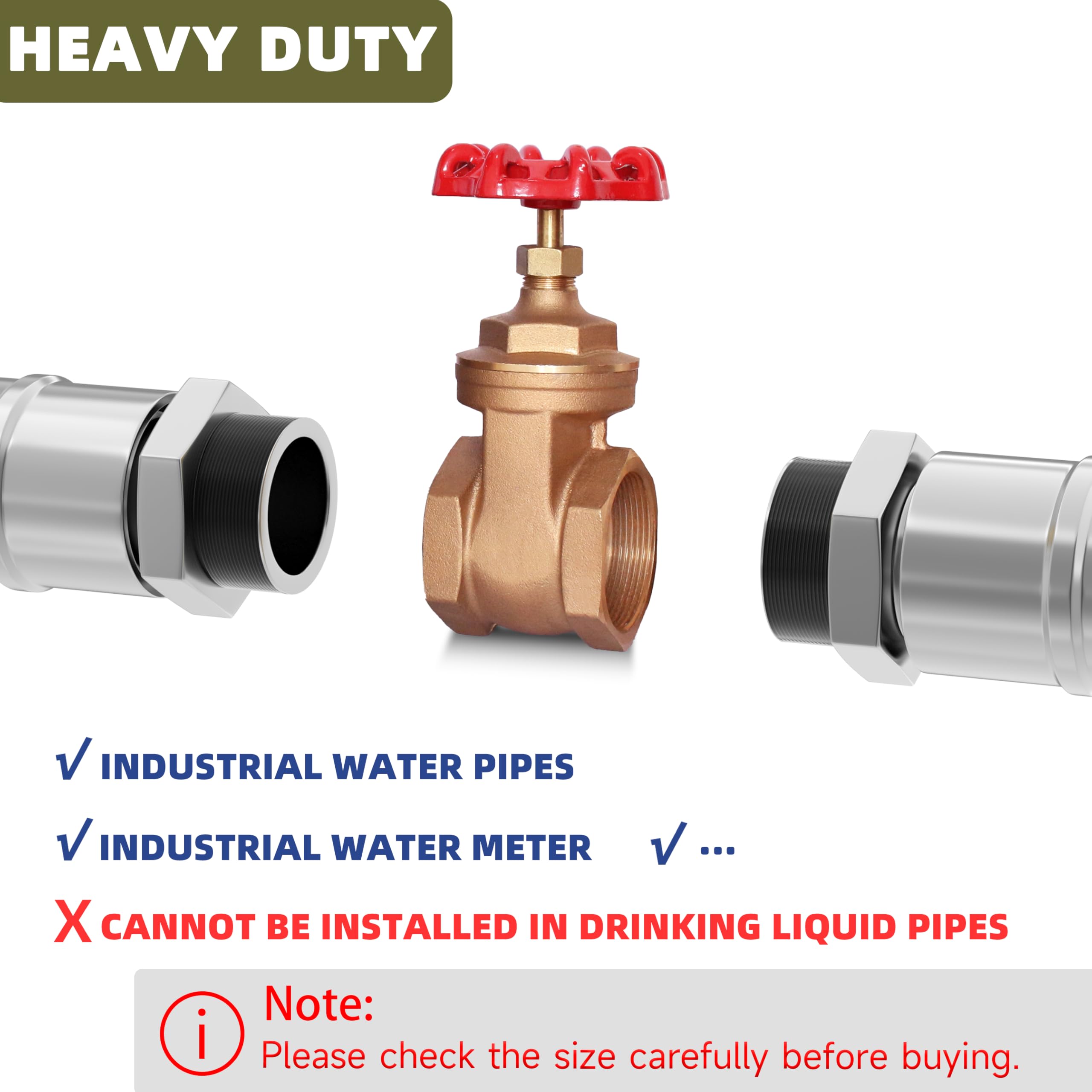 1" NPT Brass Gate Valve, Heavy Duty Female X Female Thread Rotary Sluice Valve, Manual Rotary Sluice Valve With Wheel Handle For Water Oil Gas (1", DN25