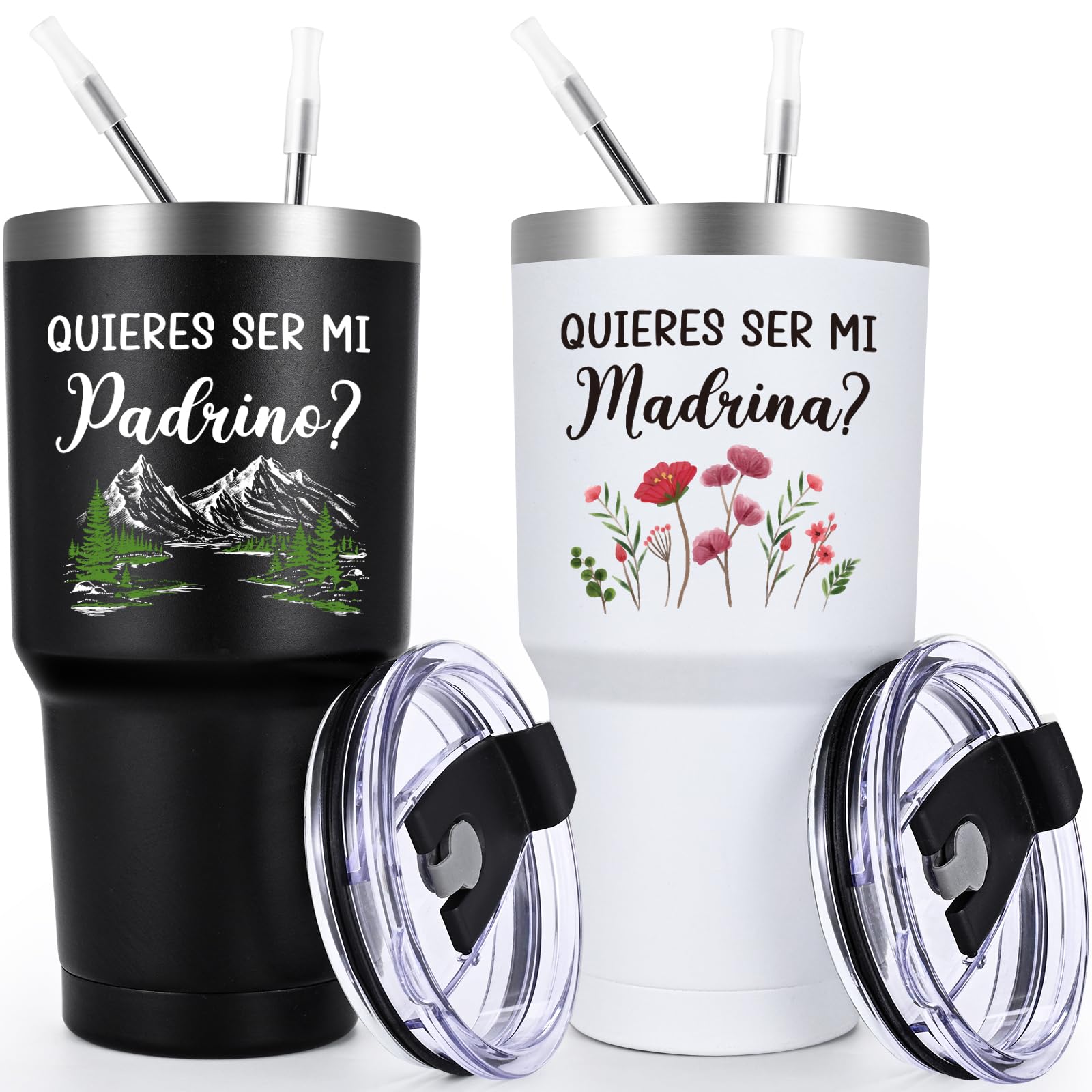 Gtmileo Quieres Ser Mi Padrino Madrina, Will You be My Godparents Gifts in Spanish, Padrinos De Bautizo Propuesta Gifts, 30oz Quieres Ser Mi Padrino