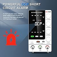 Vista 5 de NICE-POWER Fuente de alimentación CC variable 30V 10A, fuente de alimentación de banco de CC regulada ajustable con interruptor