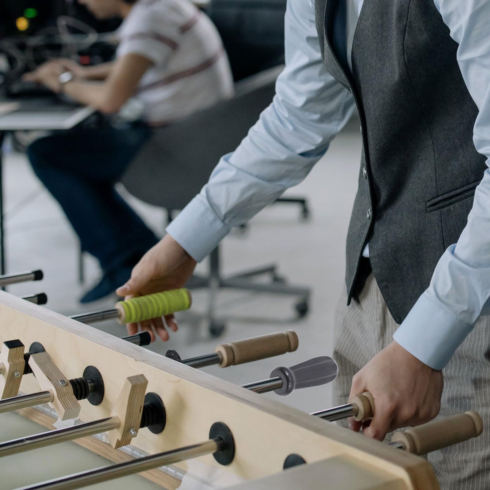 8 Mangos de Futbolín de Plástico Negro Diseño Ergonómico y Superficie Lisa para Fácil Almacenamiento, Paquete de 8 Piezas para Reemplazo