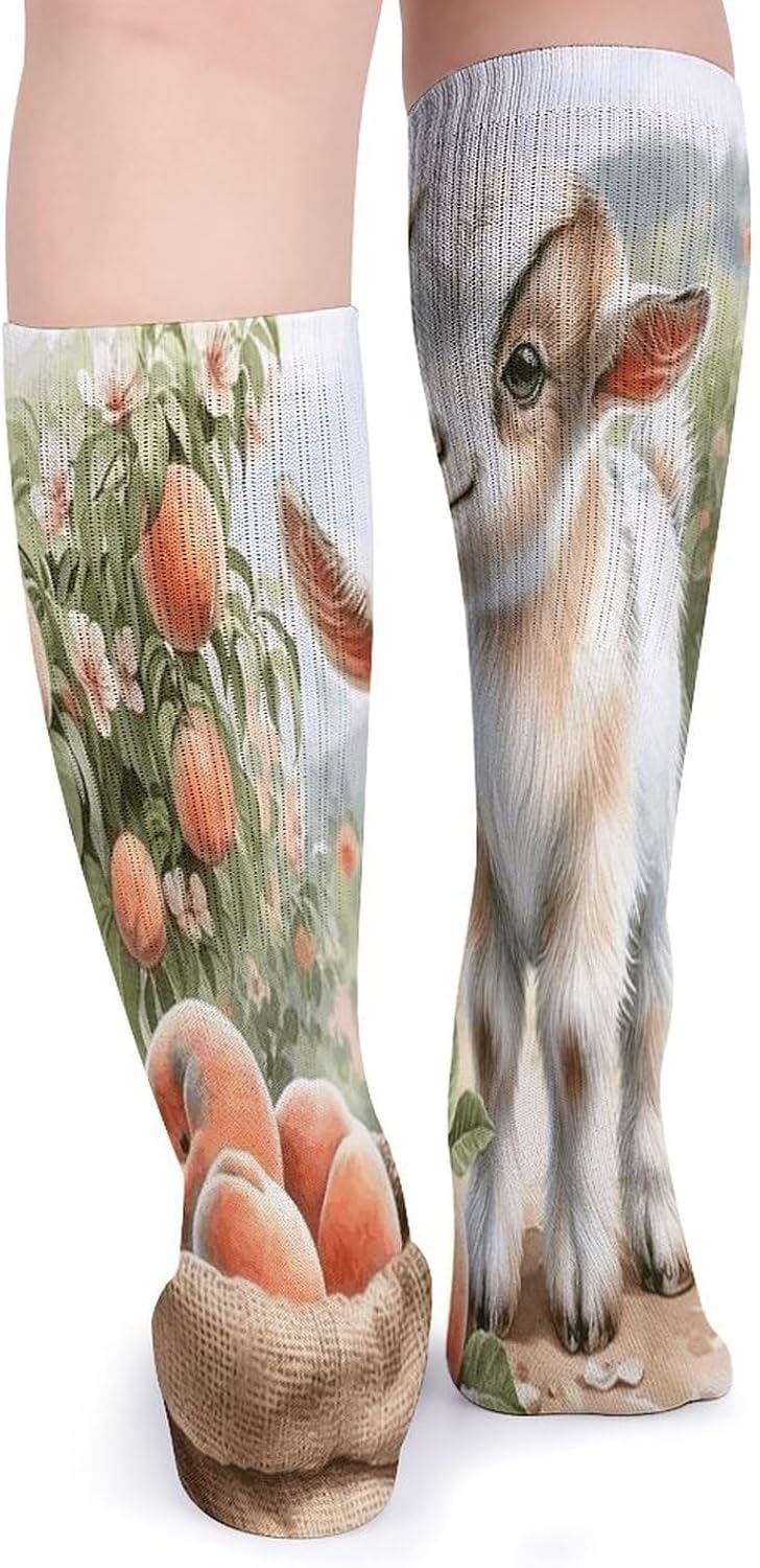 Lambs Under The Orchard Crew Socks Casual Breathable Calf Socks | Cushion Running Athletic Socks Long Performance Breathable Sports Socks for Women Men