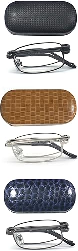 EYE ZOOM Paquete de 3 gafas de lectura plegables unisex, color negro, bronce y plateado disponible en Yaxa Colombia