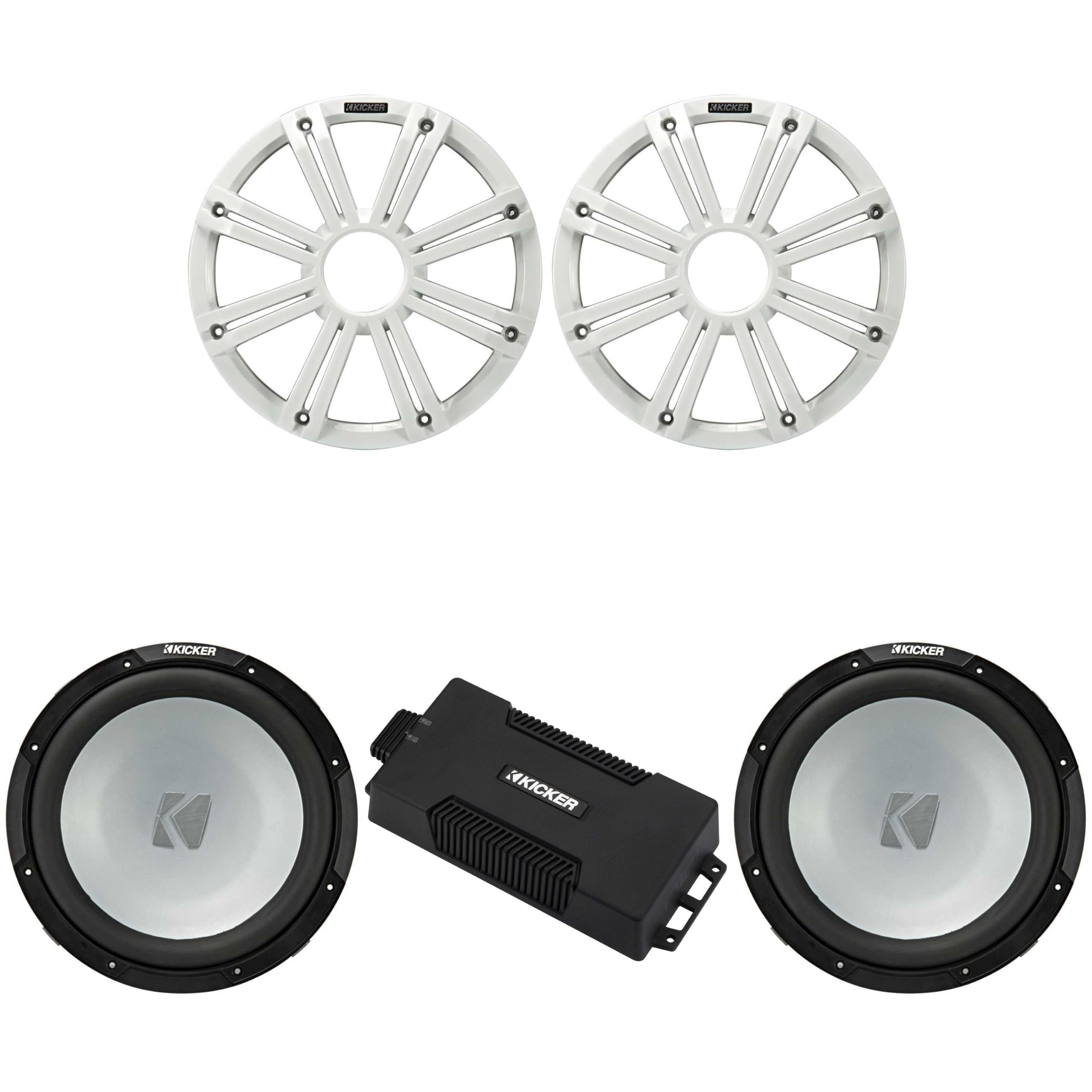 Kicker 48PXA6001 Weatherproof Powersport Mono Amp & (2) 12