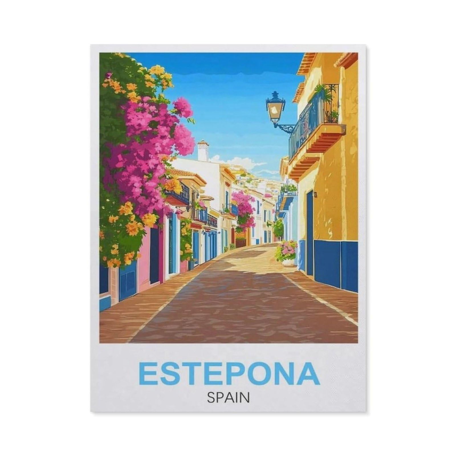 BEAYODKP Paint by Numbers，Estepona Spain，Exquisite Oil Painting by Numbers Kits for Beginners(40x50cm-FC65