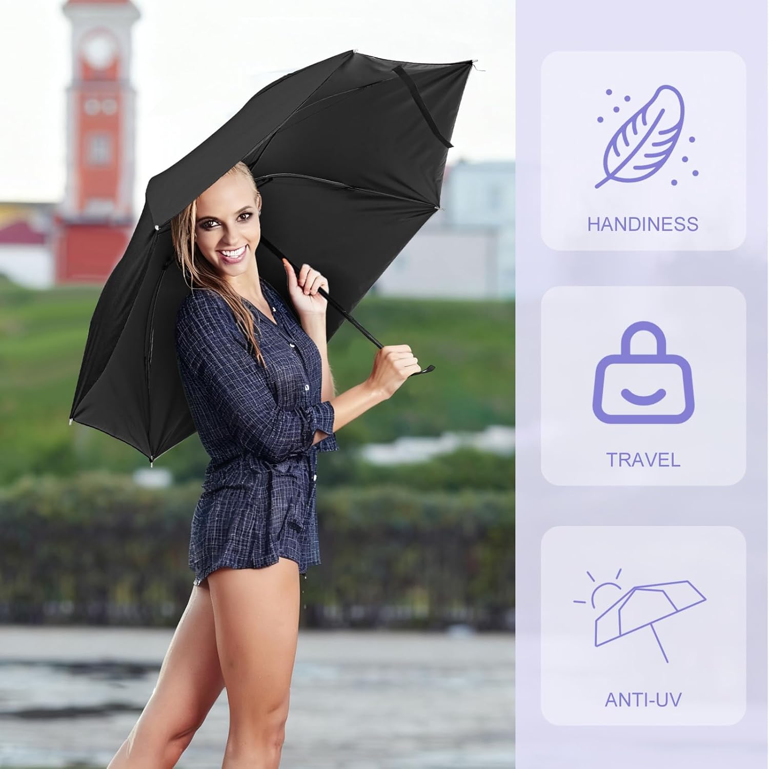 Silkfly Folding Umbrella Bulk Windproof Portable Lightweight Travel Mini Umbrella for Rain UV Sun 37.8 inches - Image 4