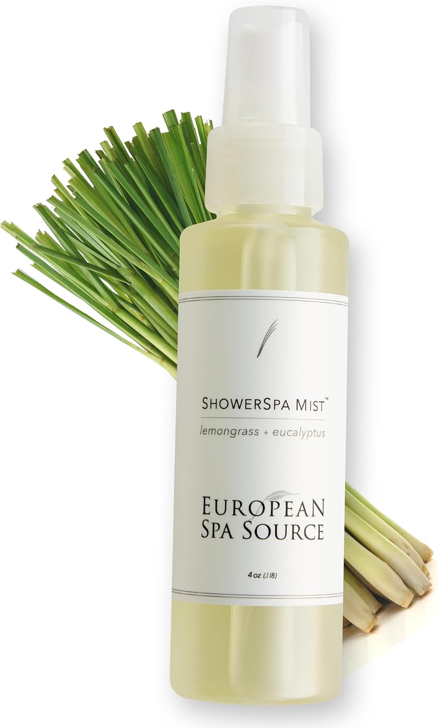 European Spa Source Lemongrass Eucalyptus Shower Mist Spray - Energizing Aromatherapy for Home Spa, Sinus & Tension Relief, 4oz