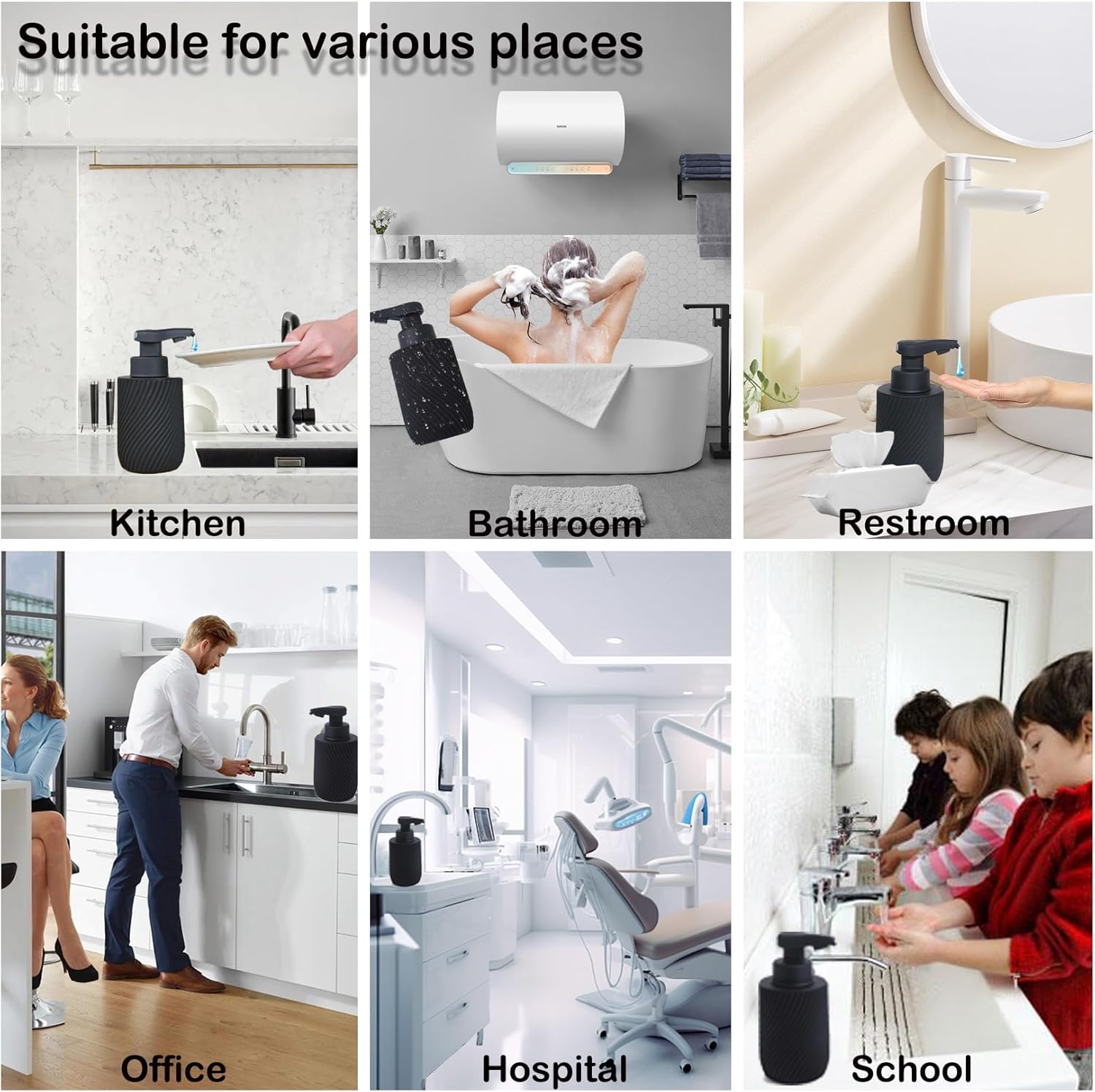 Automatic Soap Dispenser, Liquid Touchless Dish Soap Dispenser for Kitchen Sink, Automatic Hand Sanitizer Dispenser for Bathroom, Rechargeable Electric Hand soap Dispenser, Black. - Image 8