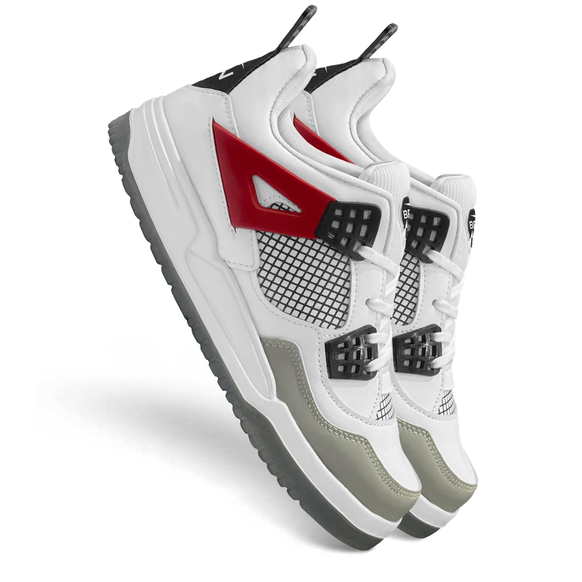 BRUTON Premium Sport Shoes Running Shoes for Men- White-image-5