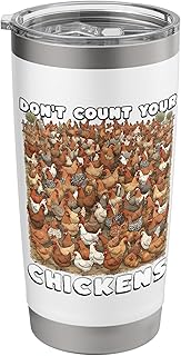 Funny Cartoon Flock s 'Don't Count Your Chickens' Stainless Steel Insulated Tumbler