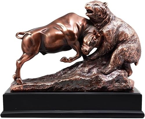 Ebros Gift Wall Street - Estatua de oso de bronce galvanizado con base, ideal para inversores, administradores de dinero, amantes de la naturaleza y