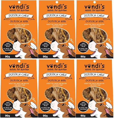 Vondi's Ostrich Dog Chew Mix 90 g (Pack of 6)