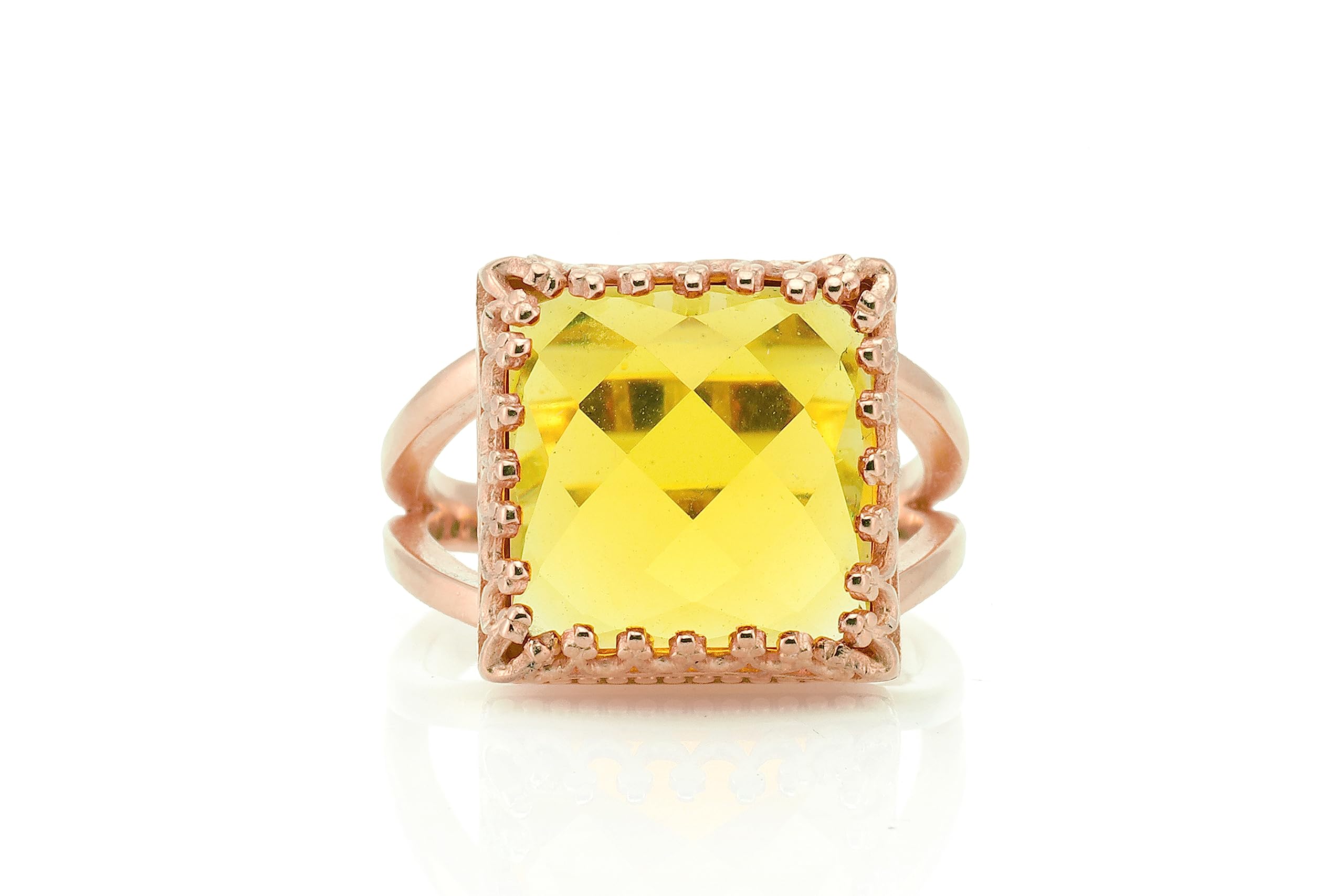 Anillo de Oro Citrino 14k - Joya de Piedra de Nacimiento Noviembre