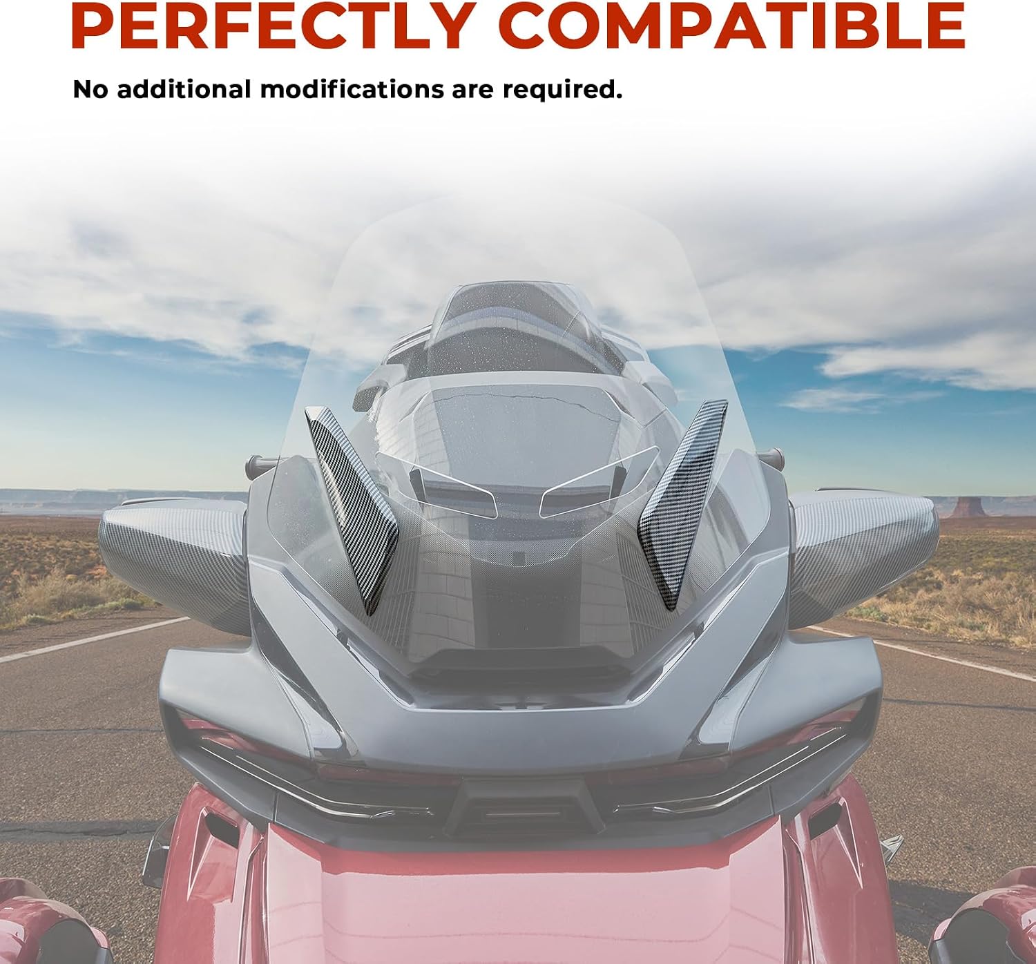 Front Windscreen Trims for Spyder RT 20-25,Carbon Fiber Pattern Front Windscreen Accent Trim Panels for Can-Am Spyder RT Accessories 2020-2025, Set of 2PCS (Replaces#705007411, #705007412)