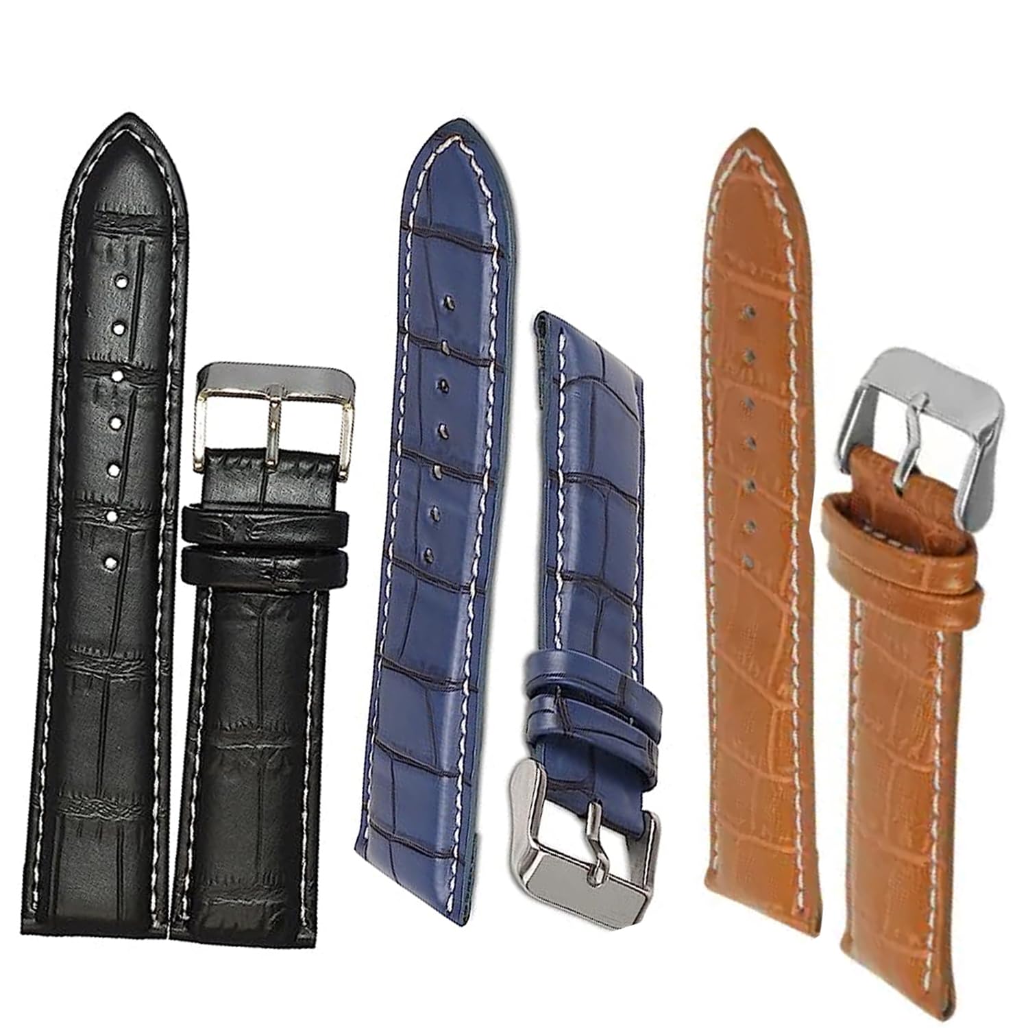 Black 22mm Blue 22mm Brown 22 mm Genuine leather Strap For Watch and Smart Watch for All 22mm Combo of 3 (B0D3V5J6YR) Amazon Price History, Amazon Price Tracker