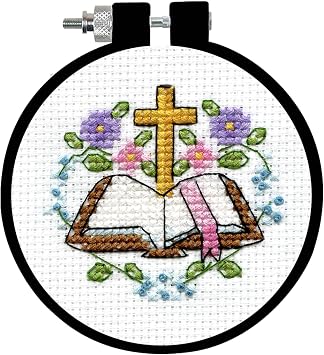 Design Works Crafts Cross & Bible Counted Cross Stitch Kit with Hoop