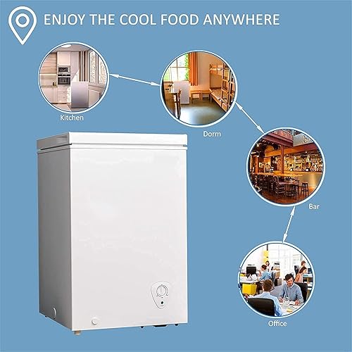 Miniatura 7 de Congelador de pecho de 7 pies cúbicos, puerta abierta superior independiente, congelador profundo con control de termostato ajustable y cestas