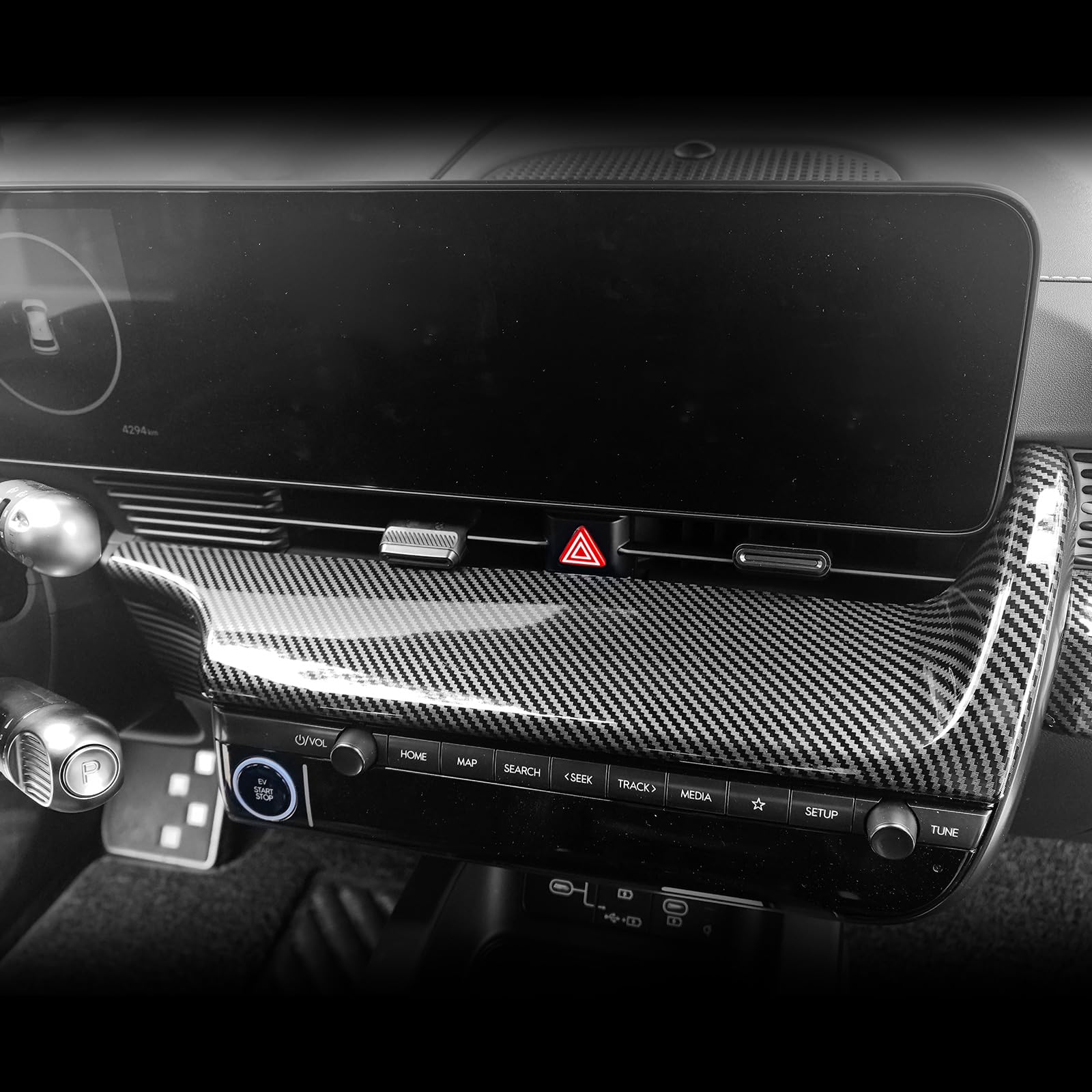 Armaturenbrett Rahmen Blende Abdeckung Für Hyundai Ioniq 5 2021-2024 N Zubehör (Kohlefaser)