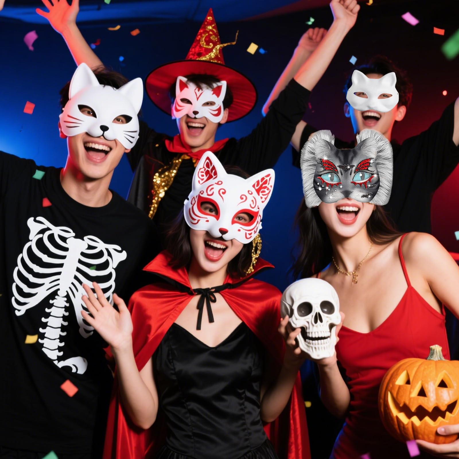 Masque thérien pour chat - Masque de furry - Film en maille plastique - Fourrure synthétique - Pinceau en maille - Couleurs pour cosplay et Halloween