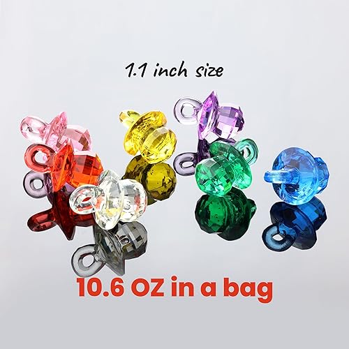 Miniatura 2 de Entervending Gemas acrílicas, anillos de diamantes acrílicos, relleno de jarrón, piedras preciosas de plástico de colores surtidos, 10.6 onzas,