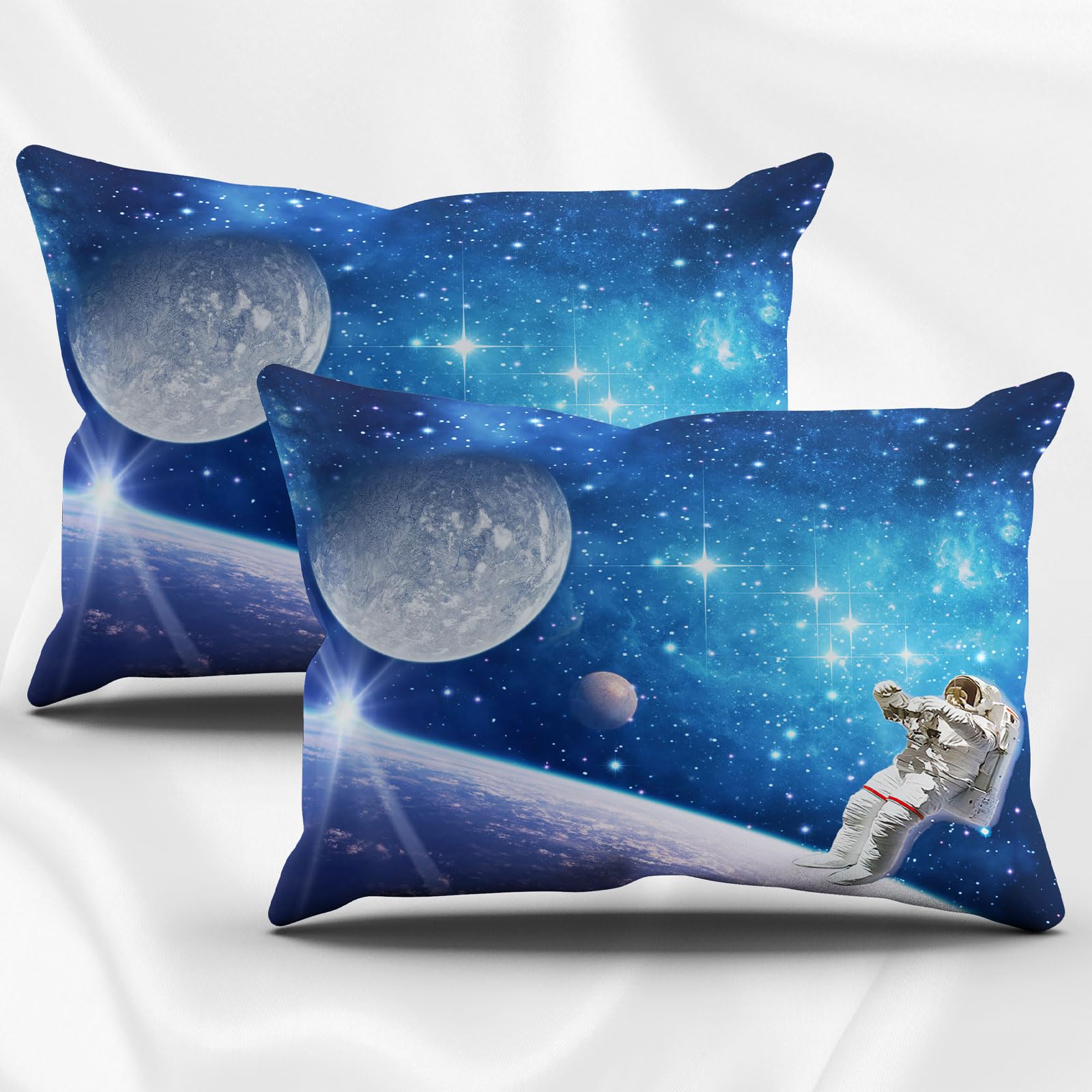 Set di biancheria da letto a tema spazio per bambini, 3D cielo stellato universo, biancheria da letto per bambini, pianeta, cielo notturno, copripiumino universo (D, 220x240cm)