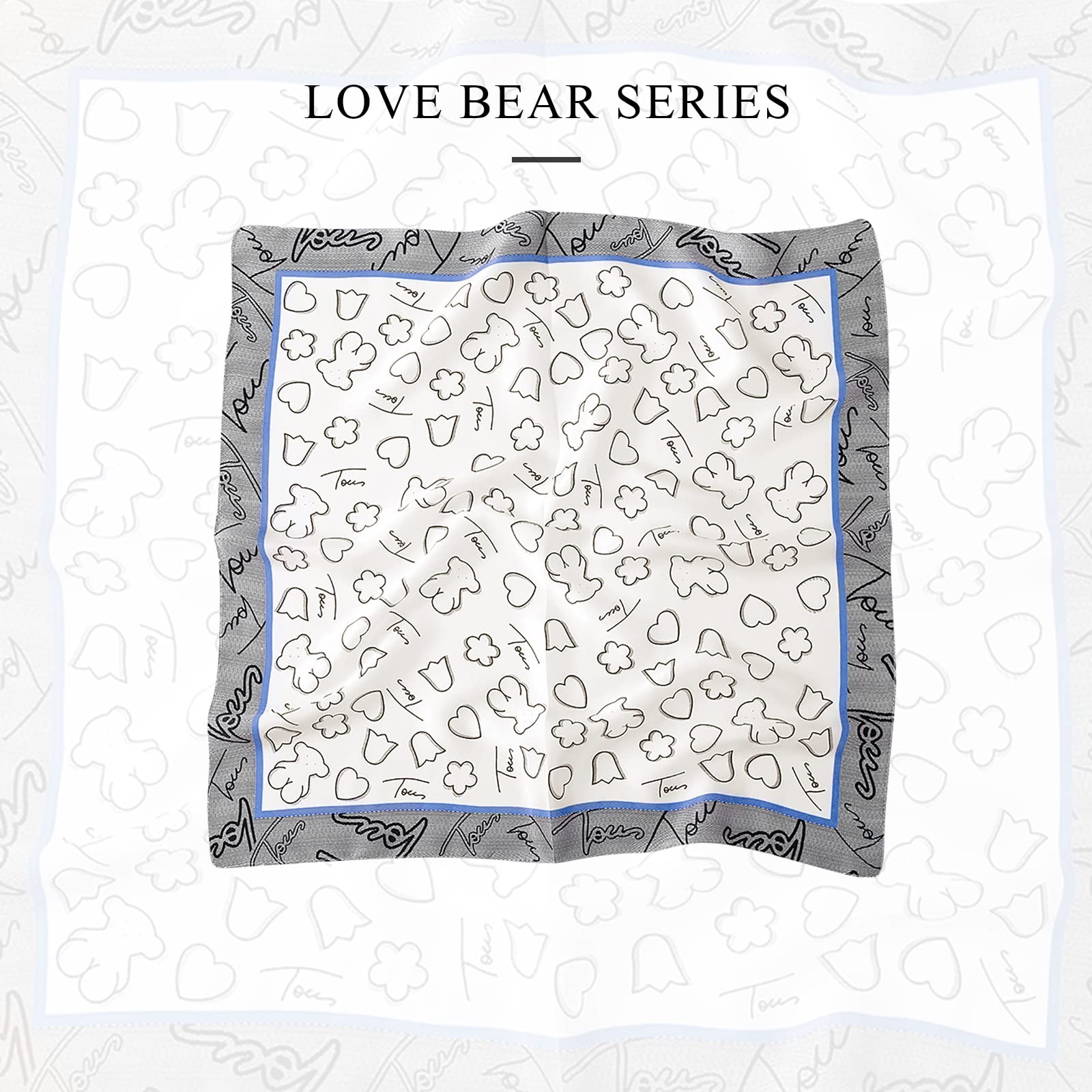 ALANIZ Bufandas de mujer, bufandas de seda, bufandas cuadradas for mujer, lindos pañuelos con estampado de leopardo y osos, suaves y livianos, pañuelo for el cuello, decoración, banda for el cabello