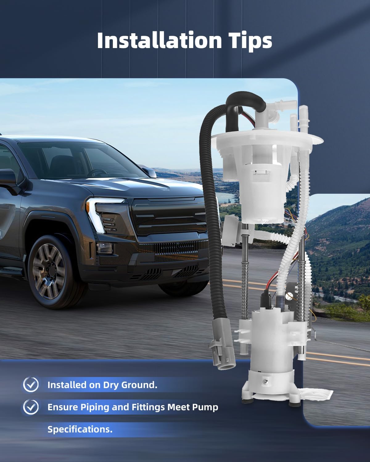 CCPP Electric Fuel Pump Module Assembly w/Sending Unit Replacement for Ford Ranger for Mazda B2300 B3000 B4000 2001 2002 2003 V6 4.0L E2293M