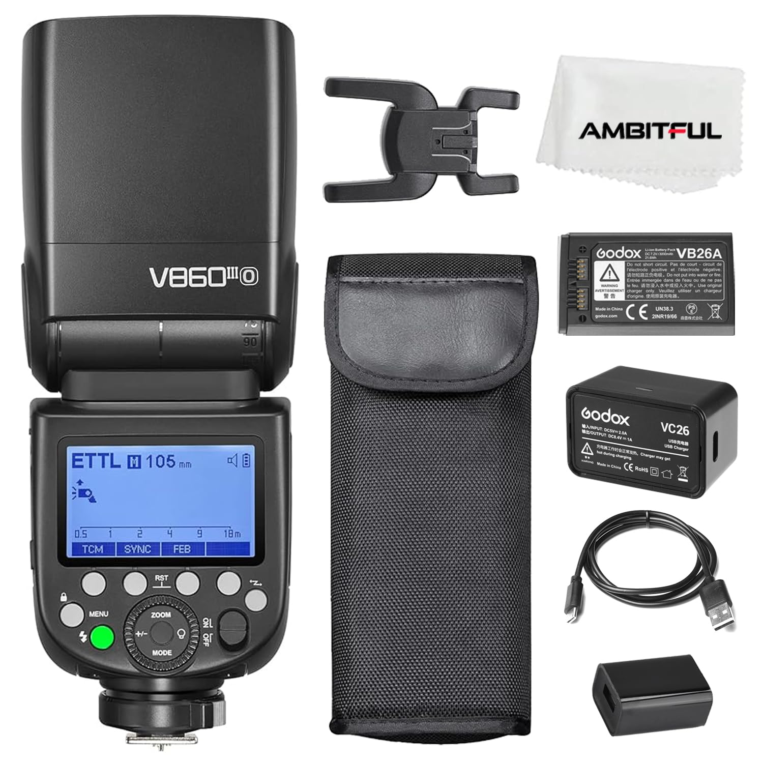 Godox V860III-O TTL 2.4G GN60 HSS Camera Flash with 10-Speed Adjustable Modeling Light, one-Key Switch TTL+2600 mA, Extremely Fast Recovery Lithium Battery Speedlite for Olympus (Godox V860III-O)