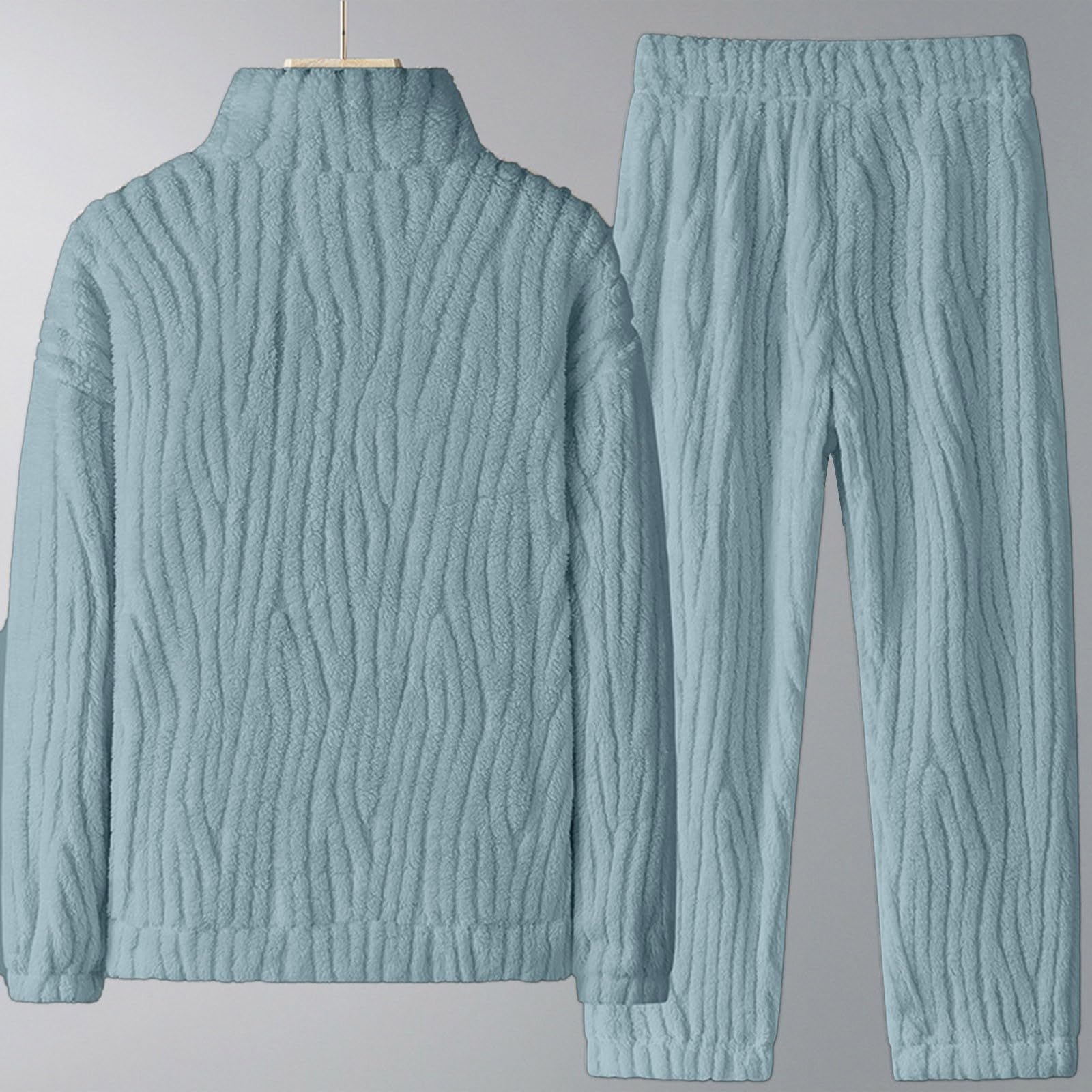 Genérico Pijama de Franela Gruesa para Hombre cárdigan con Cremallera Extra Gruesa Terciopelo Coral Ropa de casa cálida Talla Grande Invierno